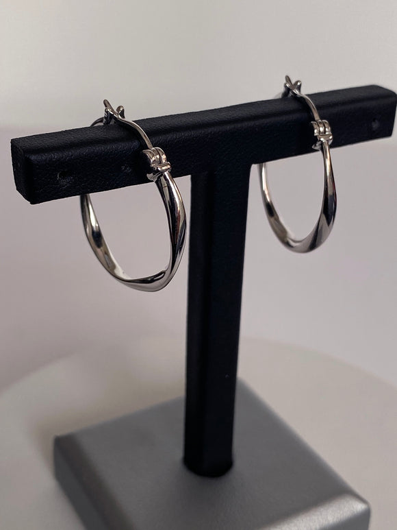 Stefania Collection Silver Hoop Earrings